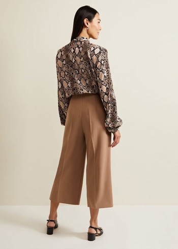 Phase Eight Aubrielle Clean Crepe Culotte Trousers Brown USA | 7952068-FW